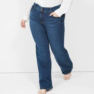 Lane Bryant Tighter Tummy Fit High-Rise Boot Jeans 16 Cotton Blend Dark Denim